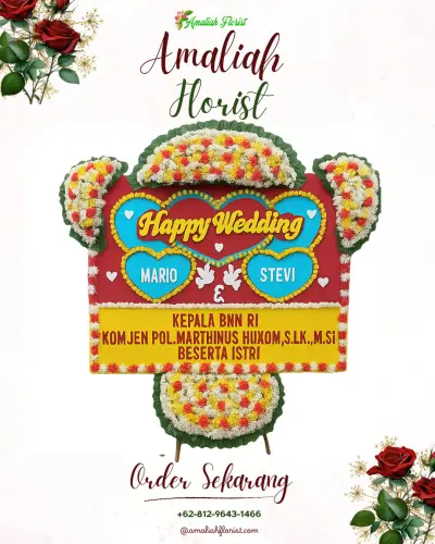 Karangan Papan Bunga Pernikahan di Kertamulya